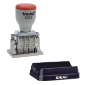 Trodat 4000-B Text &amp; Date Stamp (Non Self-Inking) with Blue/Red Stamp Pad.